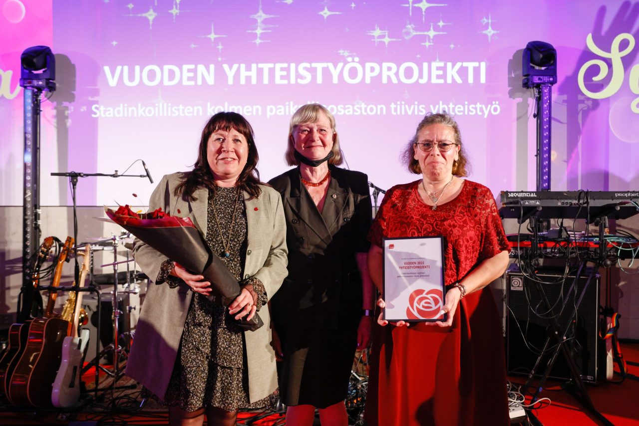 Stadinkoillisten kolmen SDP-osaston tiivis yhteistyö palkittiin